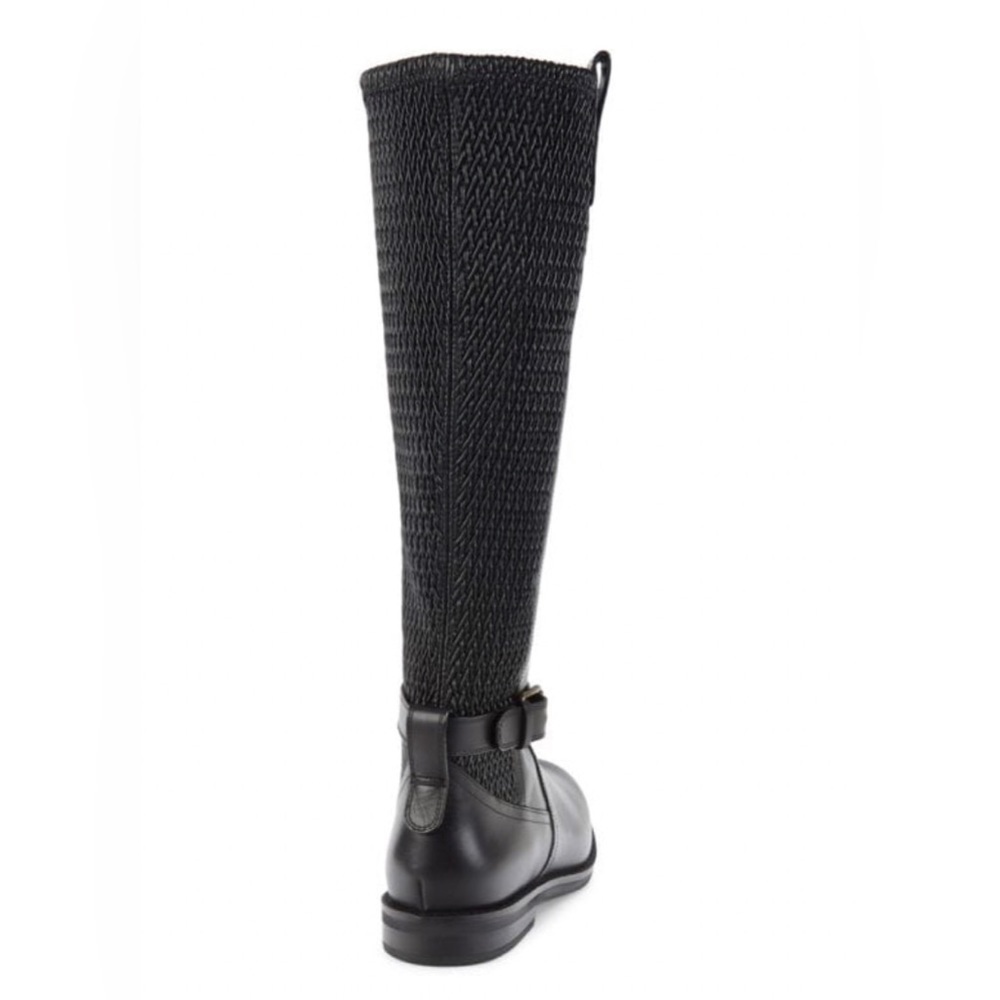 NEW Cole Haan Belted Leather Knee High Riding Boots in Black size 5.5 - Picture 3 of 16